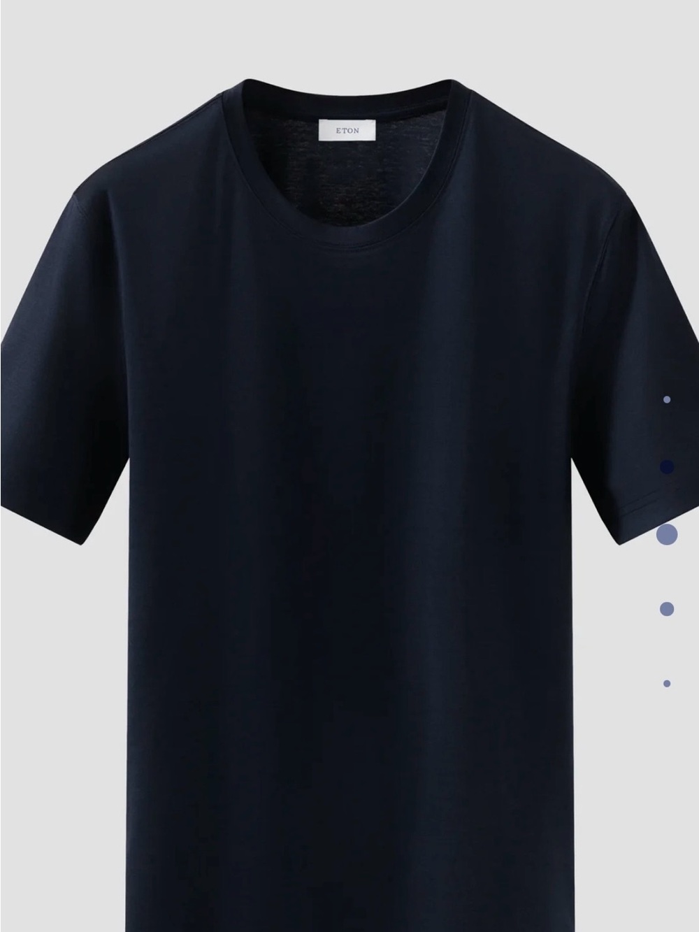 Eton luxury Navy Short-Sleeve Crewneck Tee 100% Cotton